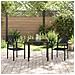Set da Pranzo per Giardino 3 pcs Nero Rattan in PVC - Foto miniatura 4