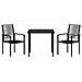 Set da Pranzo per Giardino 3 pcs Nero Rattan in PVC - Foto miniatura 7
