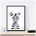 Set Di 6 Stampe Animali Bambini Con Gomma Da Masticare Cervo Elefante Zorro Orso Cane Maiale A3 Cornice Nera - Foto miniatura 3