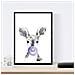 Set Di 6 Stampe Animali Bambini Con Gomma Da Masticare Cervo Elefante Zorro Orso Cane Maiale A3 Cornice Nera - Foto miniatura 5
