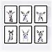 Set Di 6 Stampe Animali Bambini Con Gomma Da Masticare Cervo Elefante Zorro Orso Cane Maiale A3 Cornice Nera - Foto miniatura 1