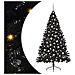 Albero di Natale artificiale con luci integrate Nero 210 cm PVC - Foto miniatura 1