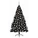 Albero di Natale artificiale con luci integrate Nero 210 cm PVC - Foto miniatura 3