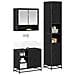Set di mobili per il bagno 3 pcs Rovere Nero Legno multistrato - Foto miniatura 3