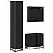 Set di mobili per il bagno 3 pcs Rovere Nero Legno multistrato - Foto miniatura 9