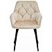 Sedia da pranzo LUKK - Velluto beige con gambe nere x1 - Foto miniatura 2