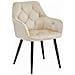Sedia da pranzo LUKK - Velluto beige con gambe nere x1 - Foto miniatura 1