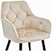 Sedia da pranzo LUKK - Velluto beige con gambe nere x1 - Foto miniatura 6