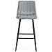 Sgabello da bar POZZA - Velluto grigio argento con gambe nere x 3 - Foto miniatura 4