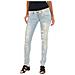 Pantaloni Lunghi In Denim Effetto Consumato E Strappato 10db50130 Donna - Foto miniatura 1