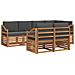 Set divani 7 pcs Naturale e Antracite Legno di Acacia Massello - Foto miniatura 1