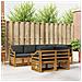 Set divani 7 pcs Naturale e Antracite Legno di Acacia Massello - Foto miniatura 2