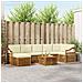 Set divani 8 pcs Naturale e Crema Legno di Acacia Massello - Foto miniatura 2