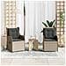 Sedie Reclinabili Giardino 2pz Cuscini Grigio Chiaro Polyrattan - Foto miniatura 3