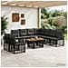 Set Divano da Giardino 10 pz Nero e Grigio scuro polyrattan - Foto miniatura 3
