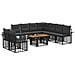 Set Divano da Giardino 10 pz Nero e Grigio scuro polyrattan - Foto miniatura 1