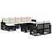 Set Divano da Giardino 10 pz Nero e Bianco Crema polyrattan - Foto miniatura 1