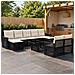 Set Divano da Giardino 10 pz Nero e Bianco Crema polyrattan - Foto miniatura 7
