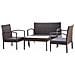 7 Pz Set Mobili Da Giardino In Polirattan Marrone - Foto miniatura 3