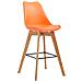 Sgabello Alto Metz in Polipropilene Imbottito - Sgabello Bancone 4 Gambe I Sgabello Cucina con Poggiapiedi Design Tulip I Sedia Scandinava Carico Max 115 kg Arancione Colore Base: Natura - Foto miniatura 1