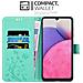 Custodia Compatibile Con Samsung Galaxy A33 5g In Turchese Fiore - Coperchio Protettivo In Design Floreale Con Chiusura Magnetica, Funzione Stand E Slot Per Carte - Foto miniatura 2