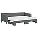 Divano Letto Estraibile Materassi Grigio Scuro 80x200cm Tessuto - Foto miniatura 1