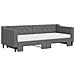 Divano Letto Estraibile Materassi Grigio Scuro 80x200cm Tessuto - Foto miniatura 8
