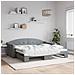 Divano Letto Con Letto Estraibile Grigio Chiaro 90x190 Tessuto - Foto miniatura 1