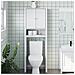 Portaoggetti Sopra Wc Berg Bianco 60x27x164,5 Cm Legno Massello - Foto miniatura 1