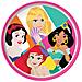 Disney Piatto Piano Bianco E Rosa Per Bambine In Plastica Principesse Biancaneve Ariel Jasmin Rapunzel Con Base Antiscivolo - Foto miniatura 1