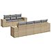 Set Divano da Giardino 8 pz con Cuscini Beige in Polyrattan - Foto miniatura 1