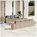 Set Divano da Giardino 8 pz con Cuscini Beige in Polyrattan - Foto miniatura 2