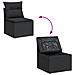 Set Divano da Giardino 6 pz con Cuscini Nero in Polyrattan - Foto miniatura 4