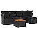 Set Divano da Giardino 6 pz con Cuscini Nero in Polyrattan - Foto miniatura 1