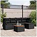 Set Divano da Giardino 6 pz con Cuscini Nero in Polyrattan - Foto miniatura 8