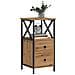 Comodini 2pz Rovere Artigianale 34x35,5x70 Cm Legno Multistrato - Foto miniatura 1