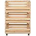 Carrello Portaverdure 57x30x80 Cm In Legno Massello Di Pino - Foto miniatura 3