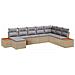 Set di divani da giardino con cuscini Beige Rattan Acacia a 8 pezzi - Foto miniatura 1