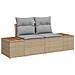 Set di divani da giardino con cuscini Beige Rattan Acacia a 8 pezzi - Foto miniatura 4