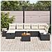 Set divani giardino 8 pezzi con cuscini neri in polyrattan - Foto miniatura 3