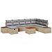 Set Divano da Giardino 9 Pezzi con Cuscini Beige Polyrattan - Foto miniatura 1
