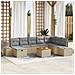 Set Divano da Giardino 9 Pezzi con Cuscini Beige Polyrattan - Foto miniatura 2