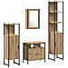 Set Mobili Bagno 4 Pezzi Rovere Artigianale Legno Ingegnerizzato - Foto miniatura 1