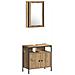 Set Mobili Bagno 4 Pezzi Rovere Artigianale Legno Ingegnerizzato - Foto miniatura 6