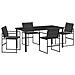 Set da Pranzo per Giardino 5 pcs Nero 160 x 80 x 73 cm - Foto miniatura 1