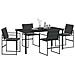 Set da Pranzo per Giardino 5 pcs Nero 160 x 80 x 73 cm - Foto miniatura 3