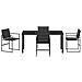 Set da Pranzo per Giardino 5 pcs Nero 160 x 80 x 73 cm - Foto miniatura 7