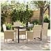Set da Pranzo per Giardino con cuscino 5 pcs Beige Poly Rattan - Foto miniatura 2
