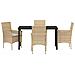 Set da Pranzo per Giardino con cuscino 5 pcs Beige Poly Rattan - Foto miniatura 7