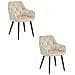 Sedie da pranzo LUKK - Velluto beige con gambe nere x2 - Foto miniatura 1